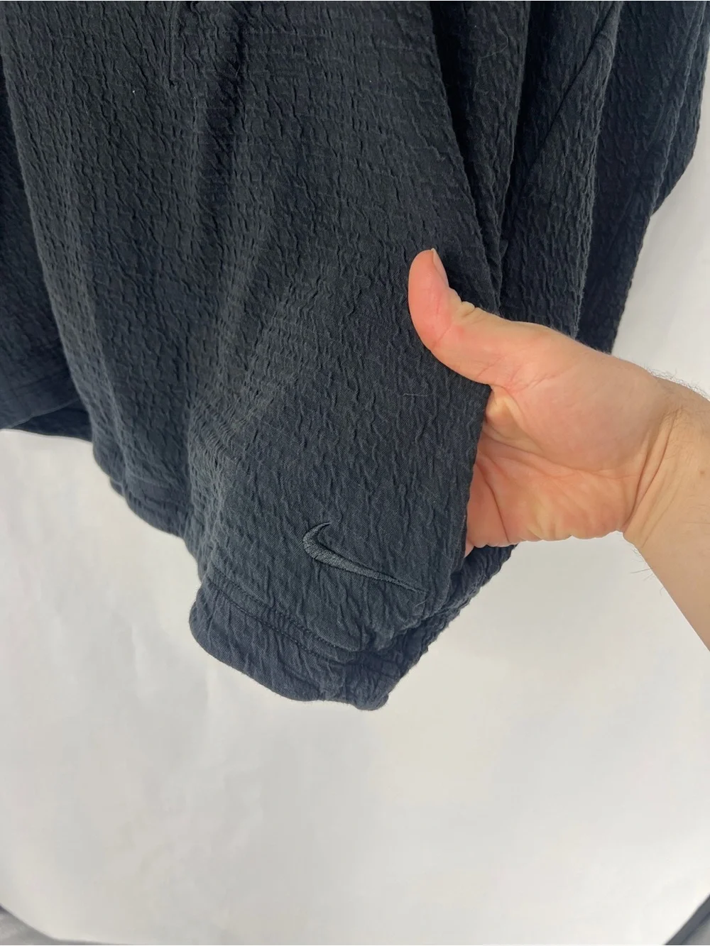Nike Yoga Black Textured Hoodie with Logo Tag - Picture 4 of 8